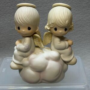 1979 Precious Moments Jonathan & David But Love Goes On Forever Angels Cloud